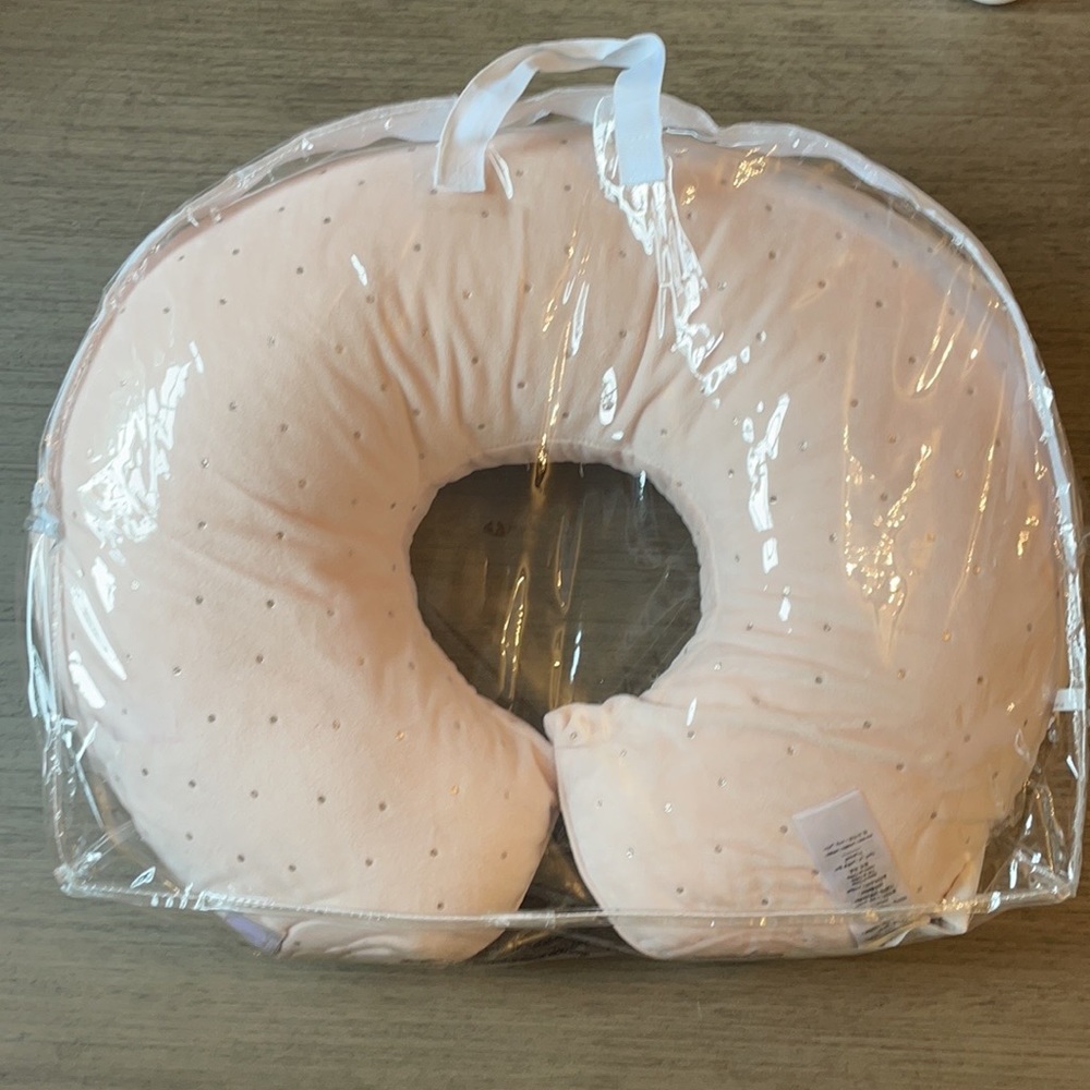COPY - Pottery Barn Nursing Pillow - Pink w Silver Spots